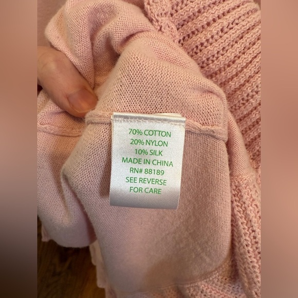 Lilly Pulitzer Pink Ruffle Open Cardigan Sweater size Medium - Picture 4 of 8